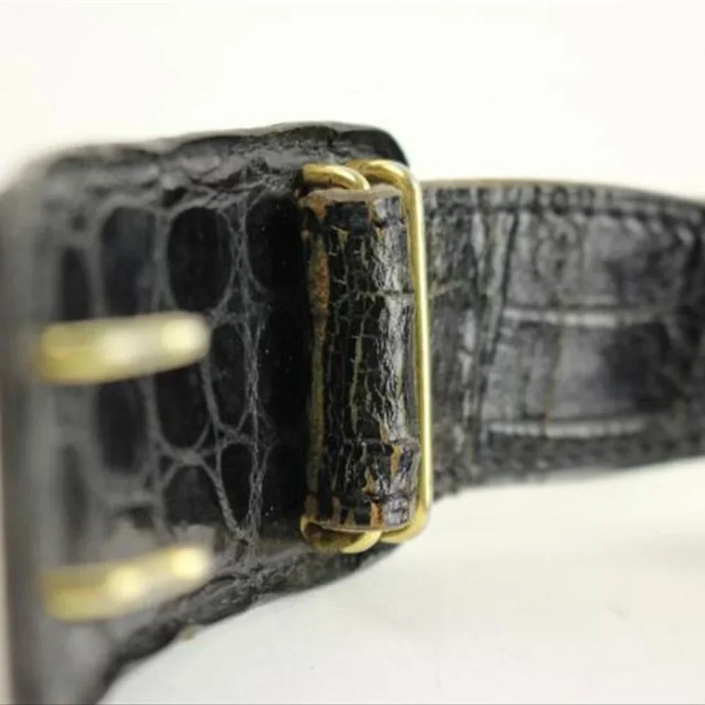 Hermès Crocodile Carriage Belt Black 106HERA823